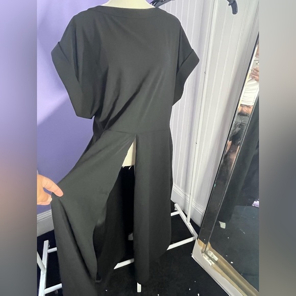 Fashion to Figure Split Front Black Knit Tunic Top NWT Bikercore Trendy layer - Picture 4 of 10